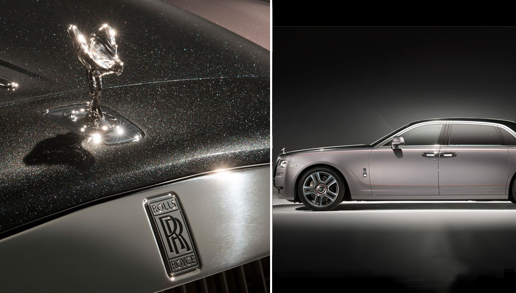 The Rolls Royce Ghost painted with 1000 crushed diamonds